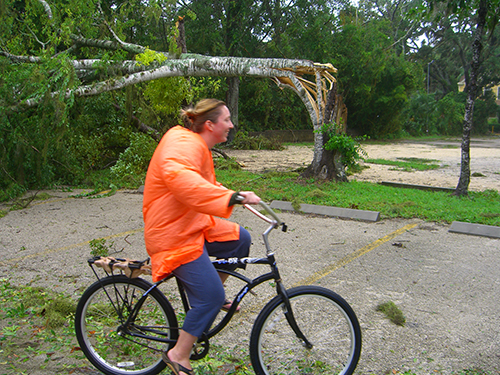 Picture of Saint Augustine biking during Fay