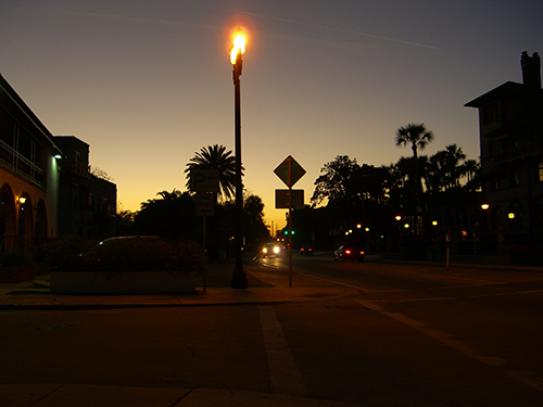 King and Granada St Corner at Night Photo