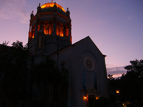 Flagler Memorial Presbytarian Church Dusk Photo