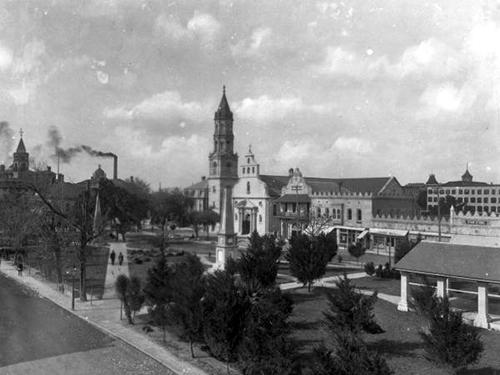 Cathedral Basilica across the Plaza Photo