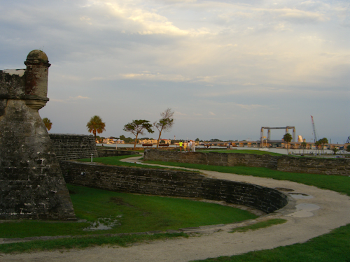 Fort, Lighthouse, Tourists, Bridge of Lions Photo