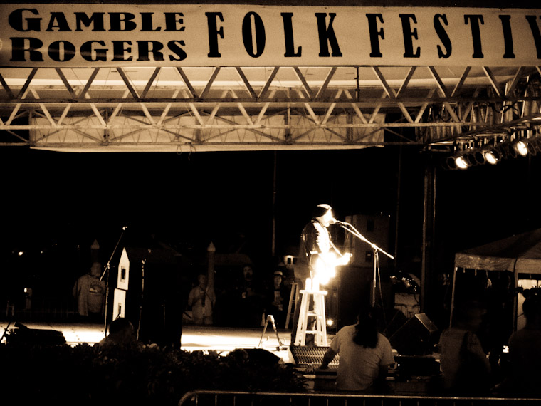 Photos of Richard Thompson at Gamble Rogers Folk Festival in St Augustine Florida