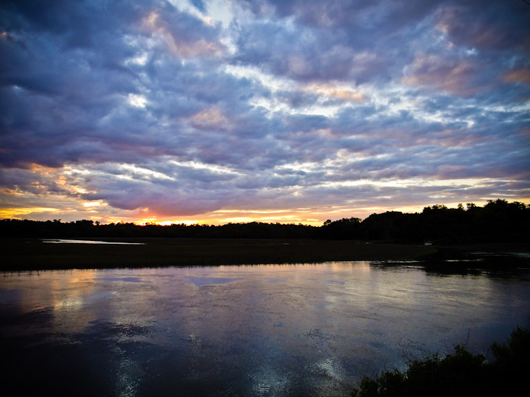 Photo of Moultrie Creek at High Tide Sunset in Saint Augustine Florida