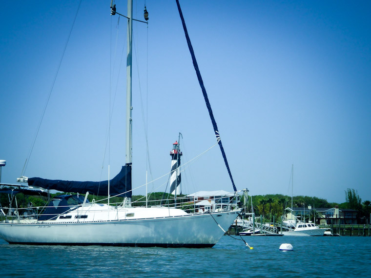 Picture of Sailboat at Lighthouse in St Augustine Florida