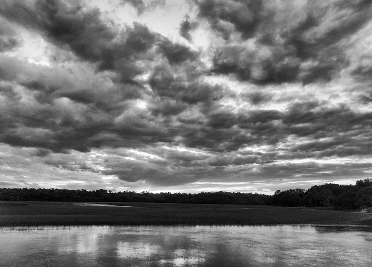 Picture of Black and White Rolling Clouds in St Augustine florida