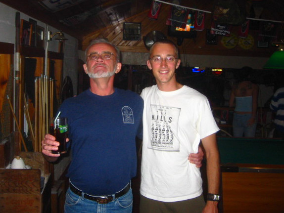 Picture of dad and me at the gator in St Augustine Florida