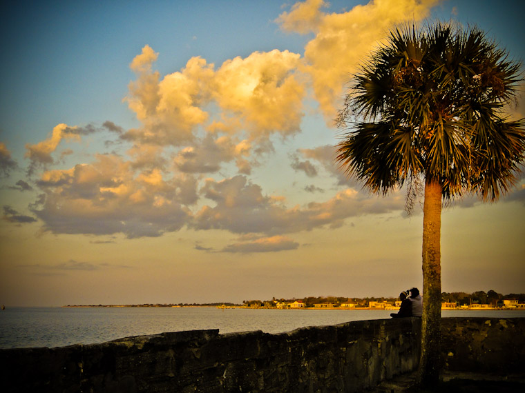 Fort Sitting Sunset in St Augustine Florida Photo