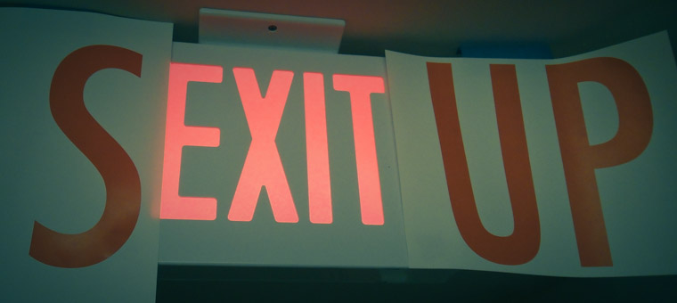 Picture of Sexitup exit sign in St Augustine Florida