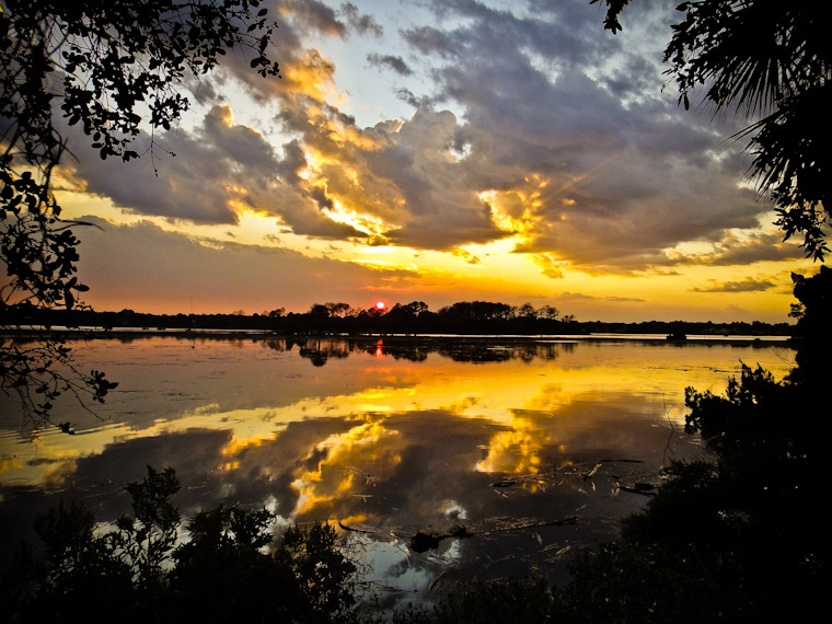 Hurricane Irene Water Level Sunset in Saint Augustine Florida Photo