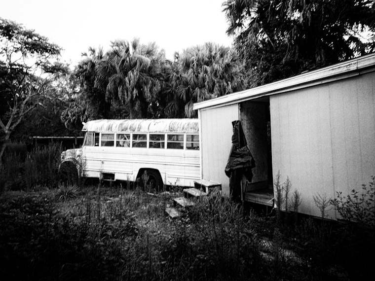 Picture of Abandoned Trailer and School Bus in St Augustine Florida