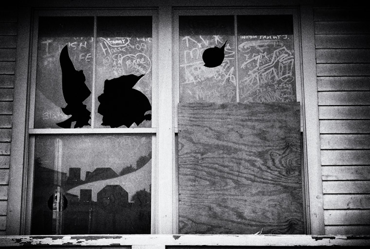 Broken Window Writing Photo