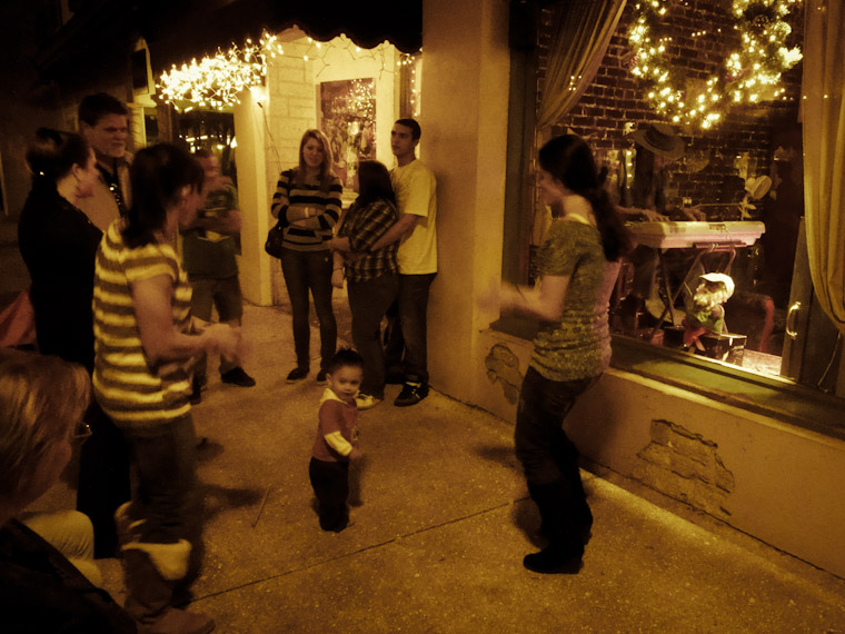 Dancing to Charlie Brown on St George Street in Saint Augustine Florida