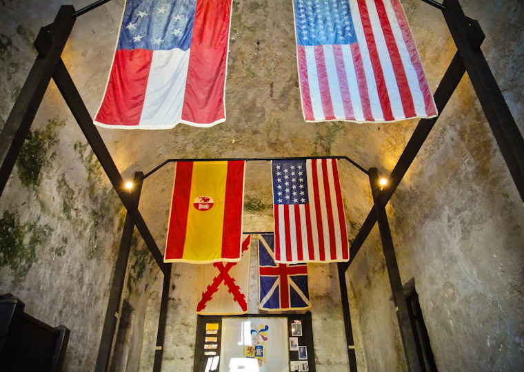 Picture of of fort flown flags in Saint Augustine Florida