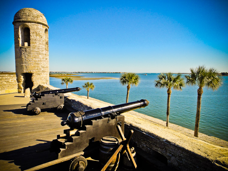 Picture of castillo cannons two if by sea in St Augustine Florida