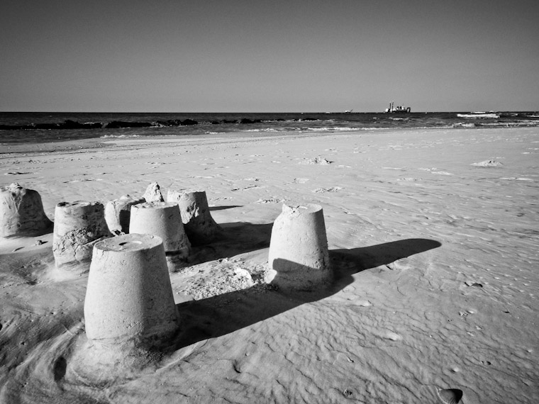 Photo of Sand castles and dredge in Saint Augustine Florida