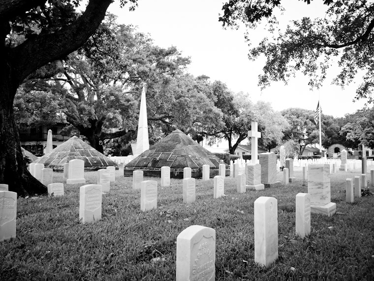 Half-mast at US National Cemetery in Saint Augustine Florida