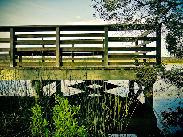 Photo of fishing dock symmetry in Saint Augustine Florida