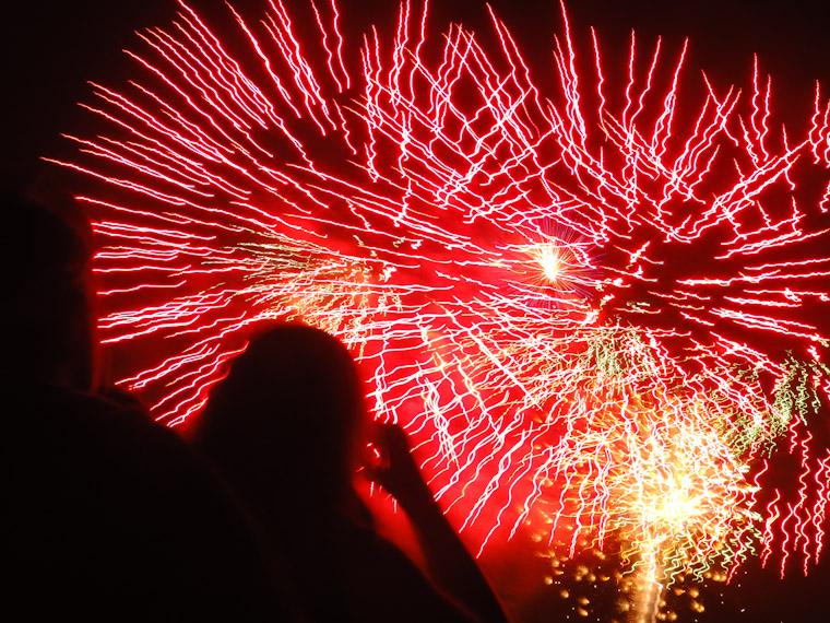 Photo of couple watching fireworks in Saint Augustine florida