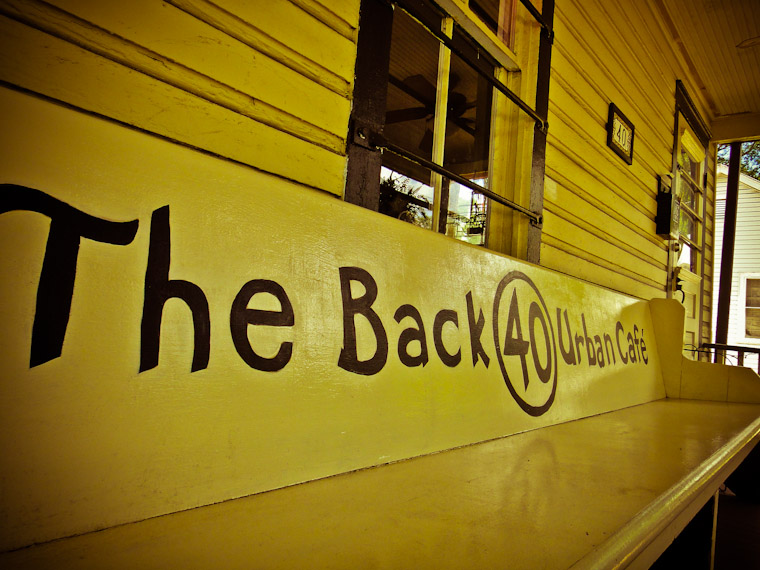 Picture of Back 40 Urban Cafe front porch in Saint Augustine Florida
