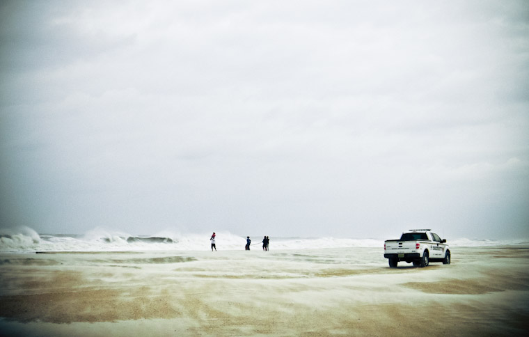 Wave watching hurricane sandy in St Augustine Florida