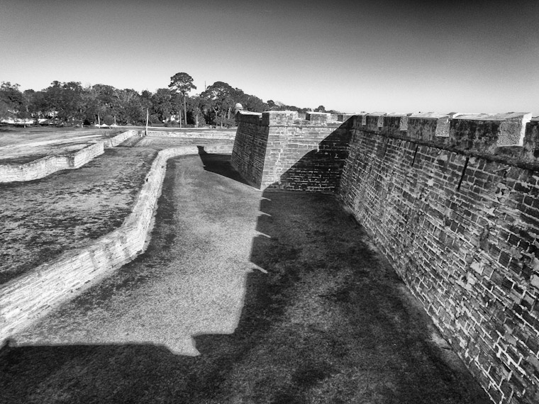 Fort wall shadows in St Augustine Florida