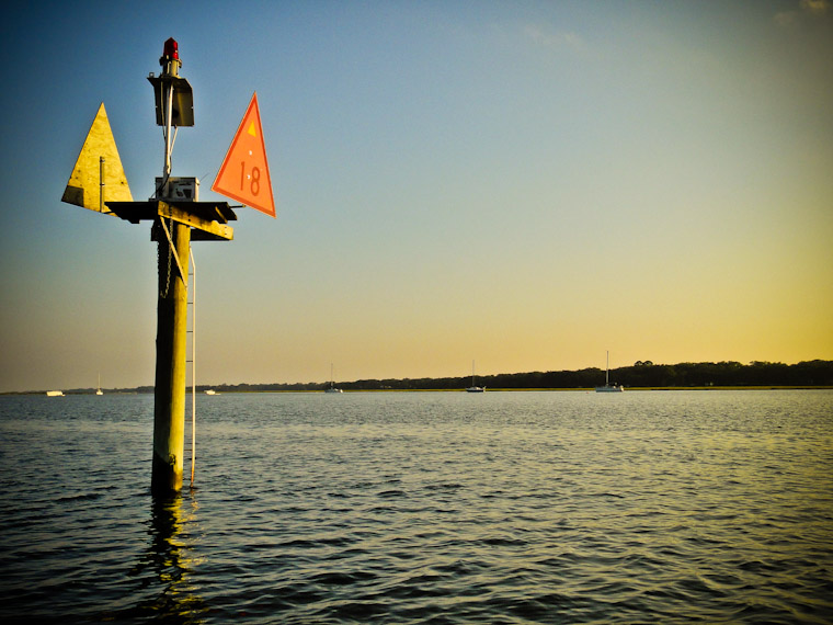 Intracoastal Channel marker Sunset