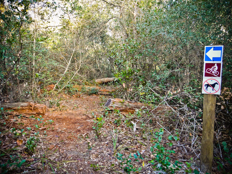 No horses on mountain bike trail in Moses Creek Park