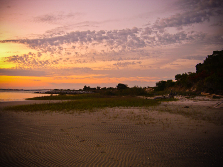 Sunset footprints on Anastasia Island
