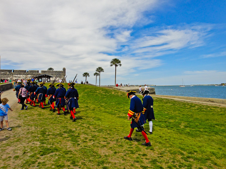 Soldiers returning to Castillo de san Marcos