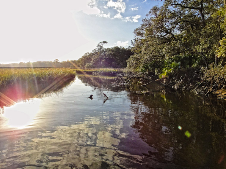 Moses creek sun and sky reflection