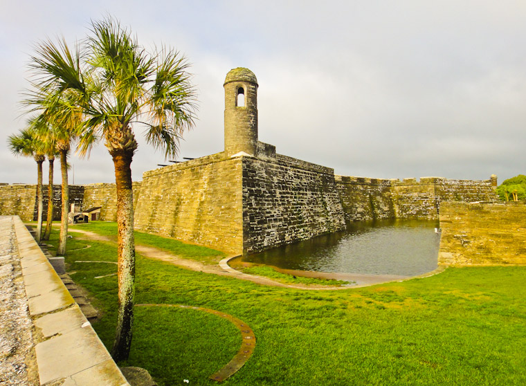 Rain filled moat at the fort