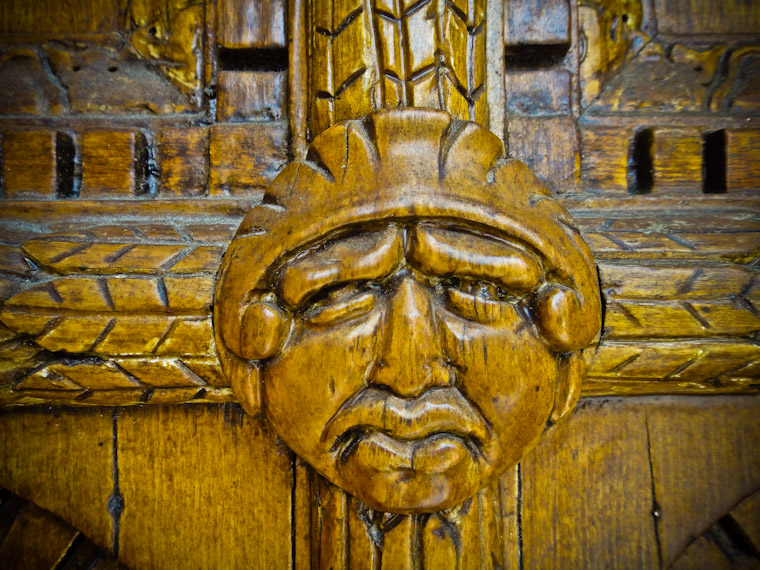 Wood carved door detail