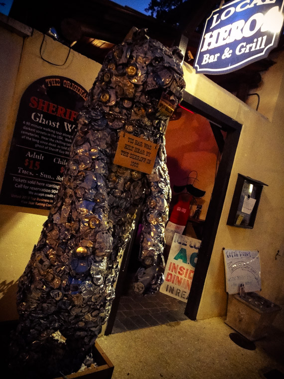 Beer Can sculpture at local heros bar & grill