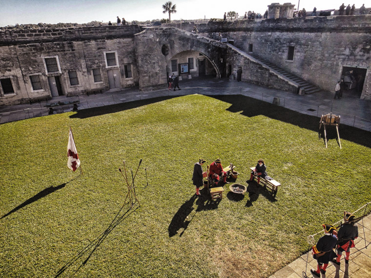 Catching Fire at the fort Castillo de San Marcos