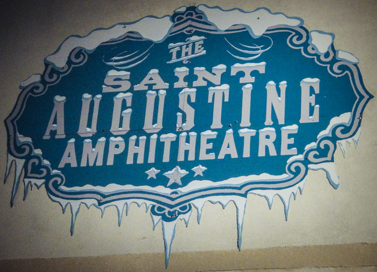 Picture of snow and ice at St Augustine Amphitheatre