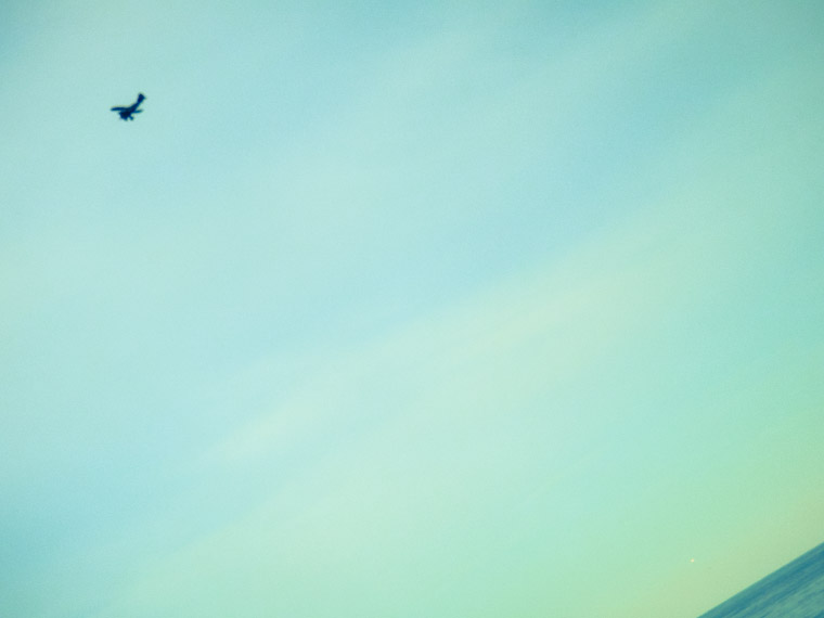 Airplane over st augustine beach