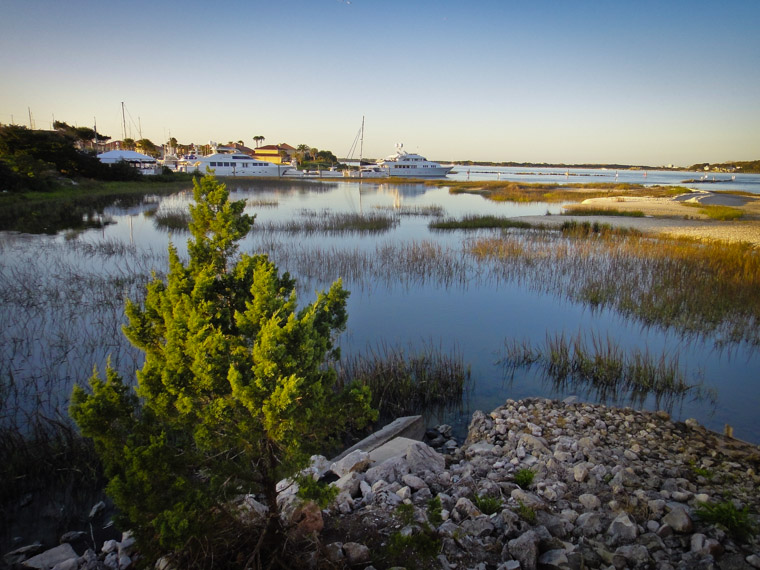 Camachee Cove Intracoastal boat marina tree view