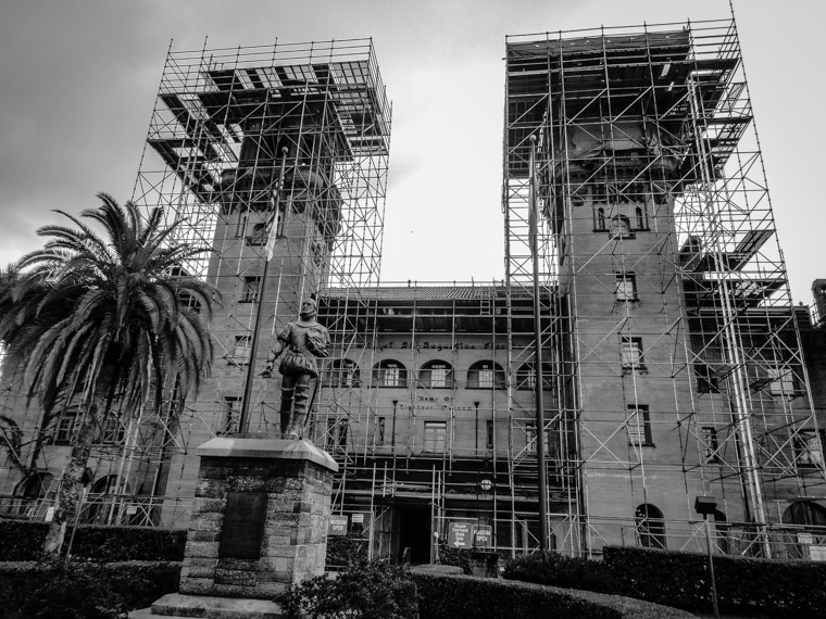 Pedro Menendez and Lightner Museum Scaffolding