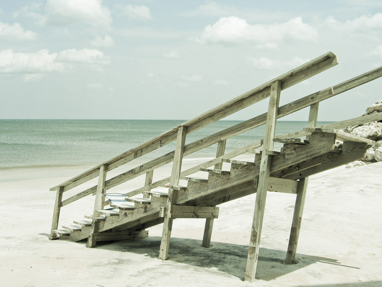 Stairs on vilano beach from erosion