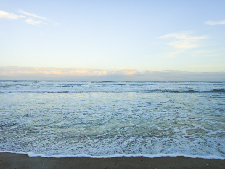 Beach sunset waves 