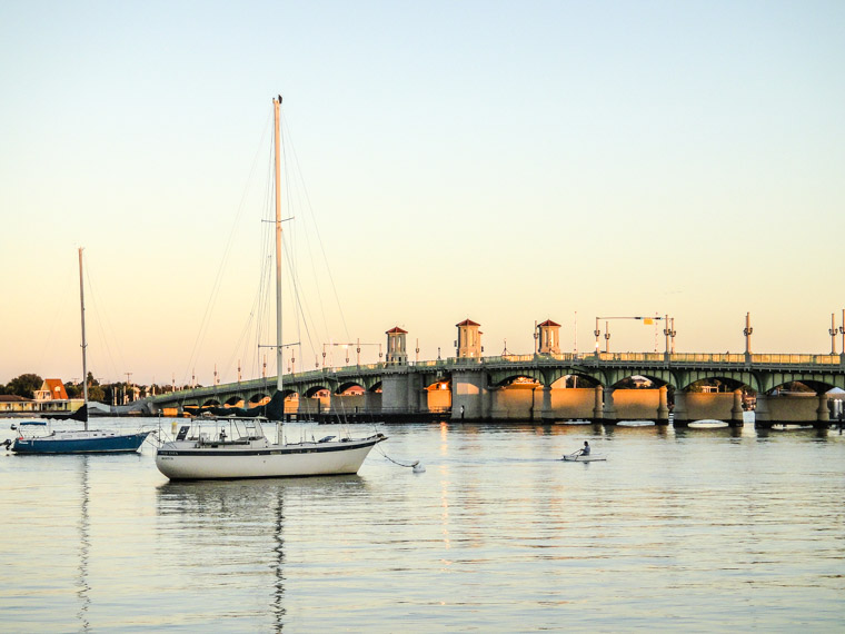 Row boat intracoastal bridge of lions