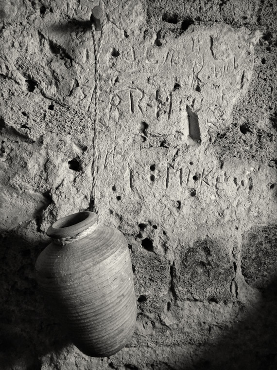 Fort Matanzas wall graffiti urn