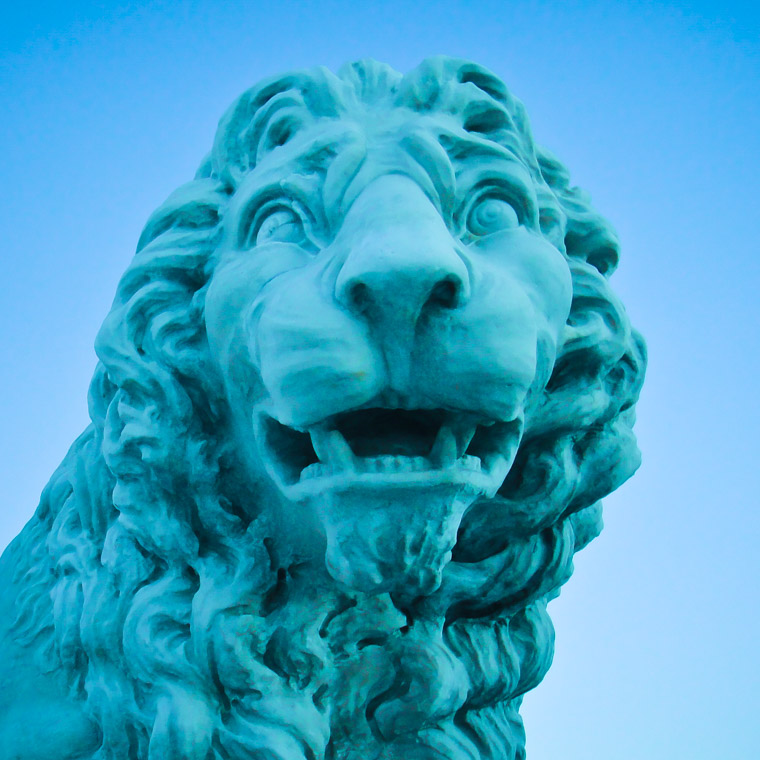Bridge of Lions sculpture pop art