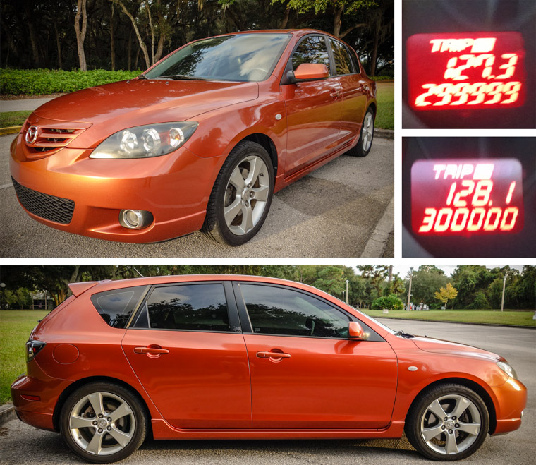 Mazda 3 hatchback with 300,000 miles