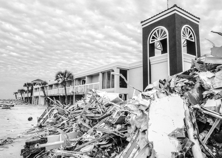 Beach hotel demolition