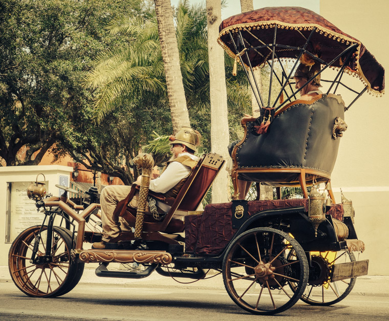 Steampunk cosplay car