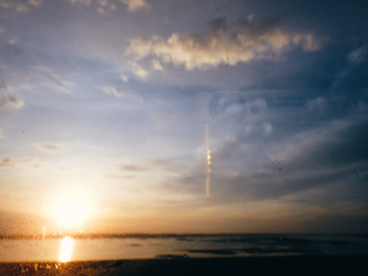 Sunset drive reflection