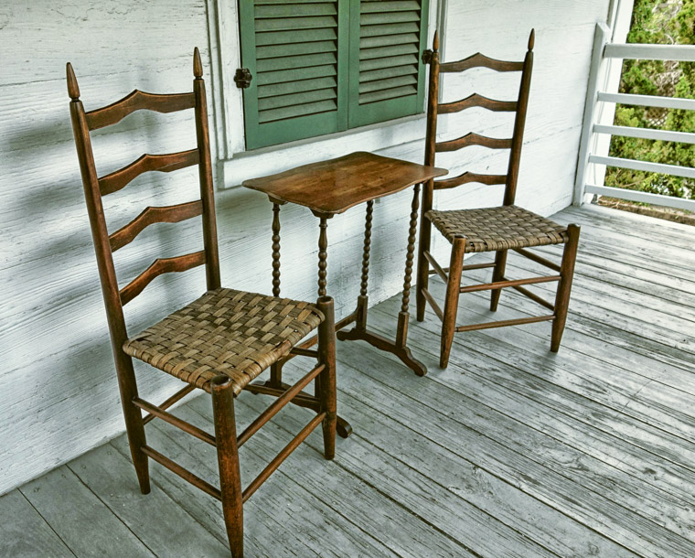 Ximenez-Fatio House chairs and table on porch