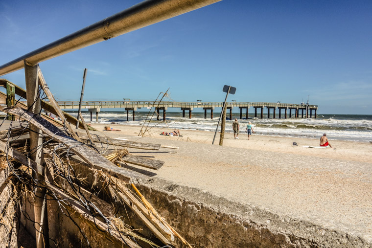 Hurricane matthew debris at pier