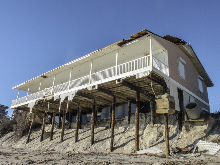 Vilano beach house erosion from hurricane matthew